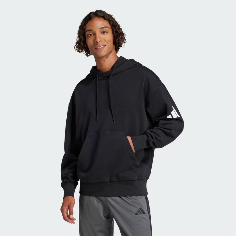 Adidas Essentials 3 Bar Logo French Terry Erkek Sweatshirt JF3587 (JF3587) Siyah