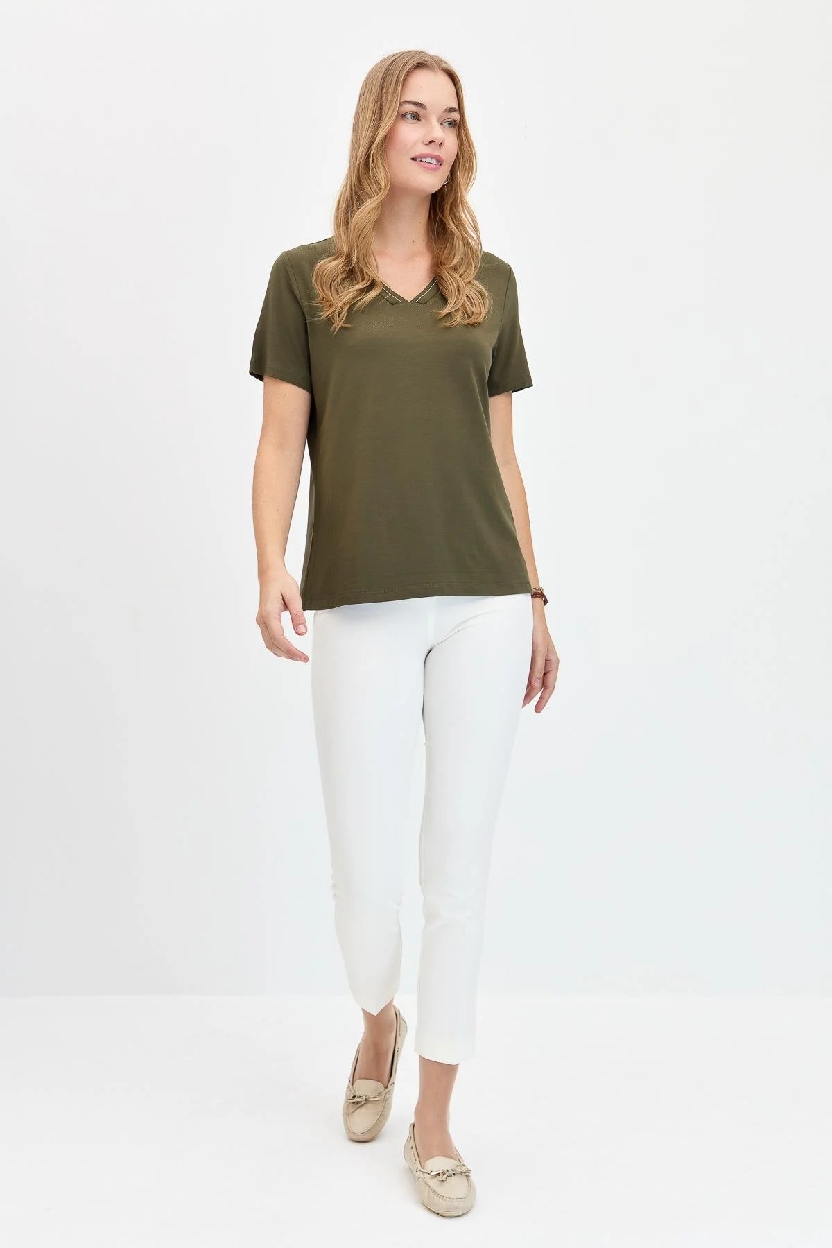 Desen Triko Kadın T-shirt (KMY24039) Desen Triko Kadın T-shirt (KMY24039)