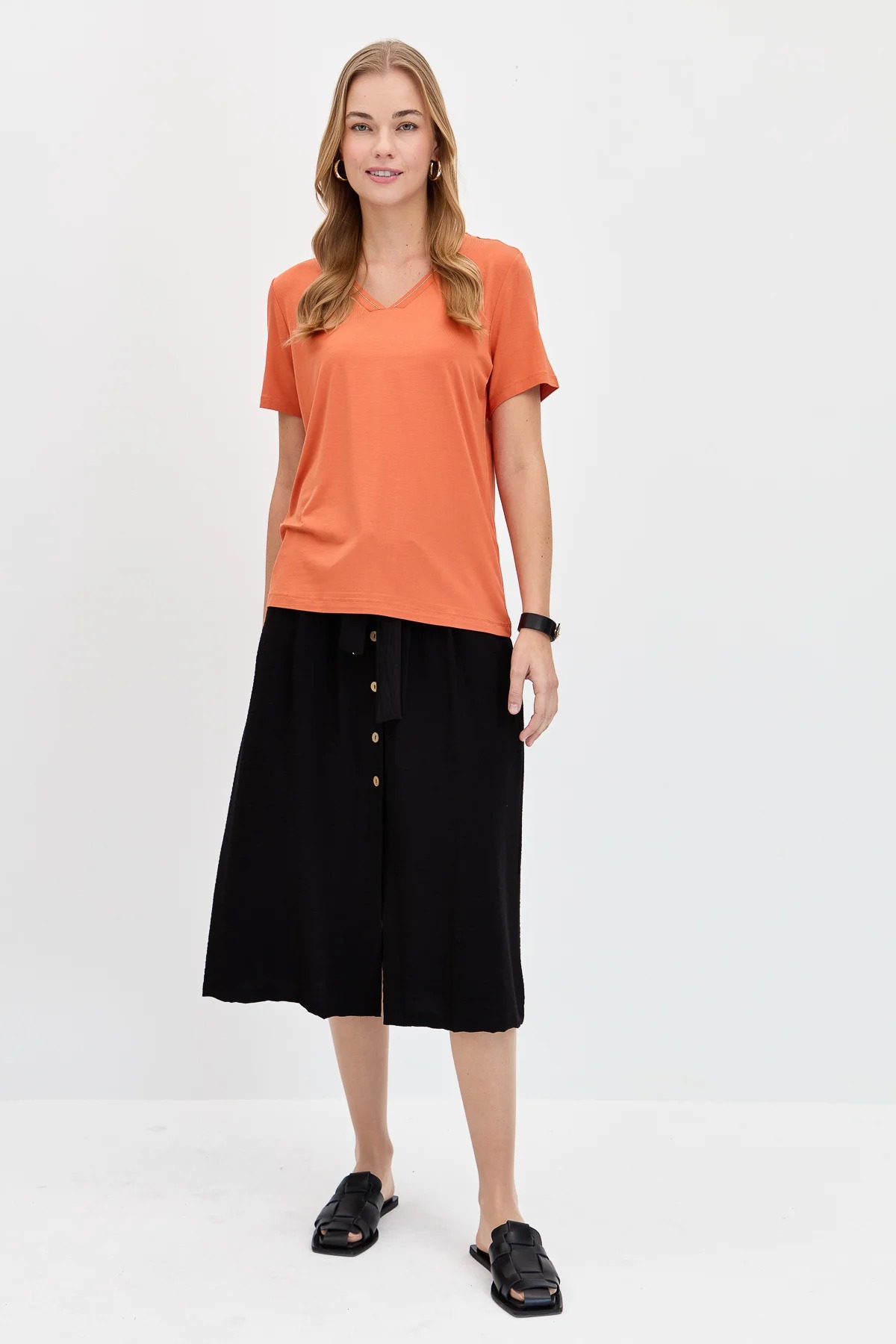 Desen Triko Kadın T-shirt (KMY24039) Desen Triko Kadın T-shirt (KMY24039)