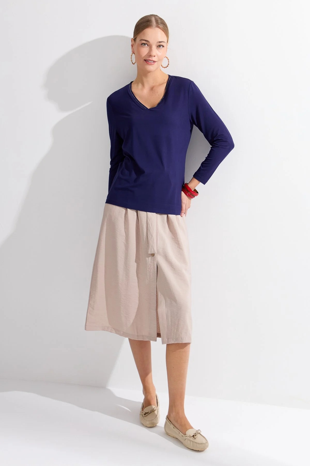 Desen Triko Kadın Uzun Kollu Bluz (KMY24050) Desen Triko Kadın Uzun Kollu Bluz (KMY24050)