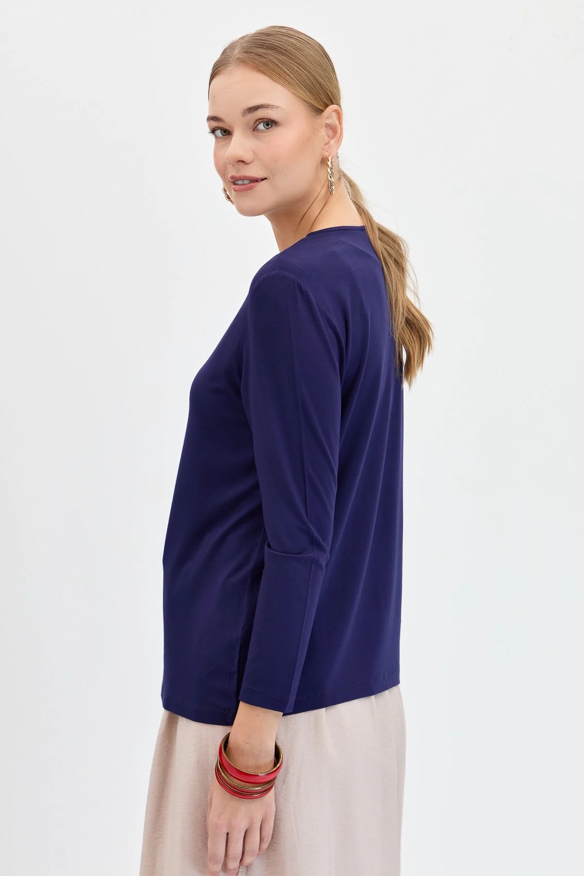 Desen Triko Kadın Uzun Kollu Bluz (KMY24050) Desen Triko Kadın Uzun Kollu Bluz (KMY24050)