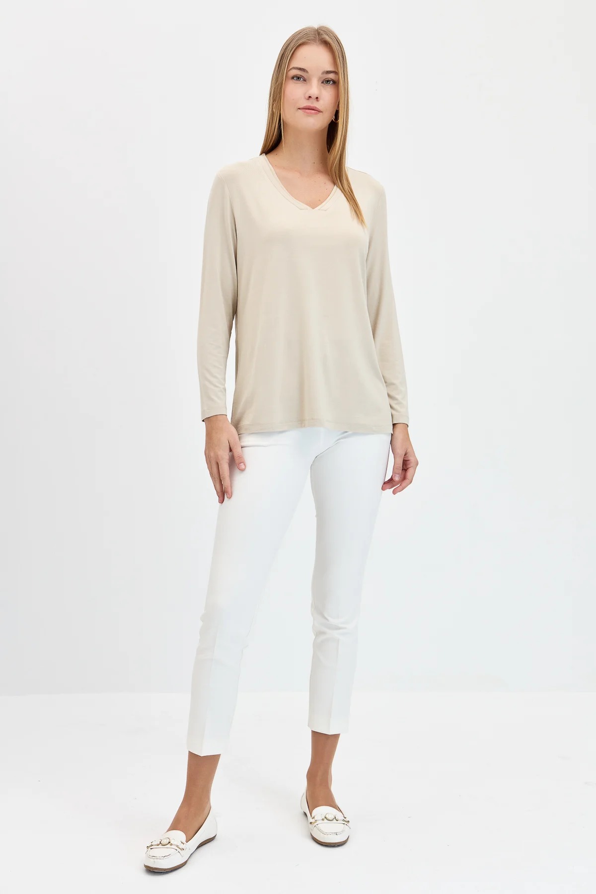 Desen Triko Kadın Uzun Kollu Bluz (KMY24050) Desen Triko Kadın Uzun Kollu Bluz (KMY24050)