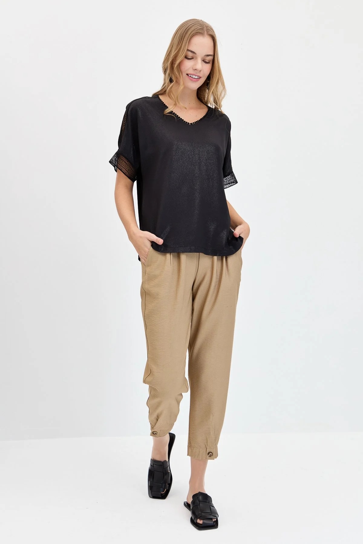 Desen Triko Kadın Bluz (KMY24075) Desen Triko Kadın Bluz (KMY24075)