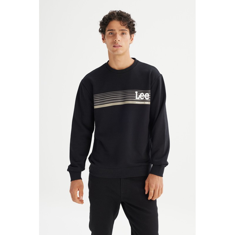 Lee Regular Fit Normal Kesim Bisiklet Yaka Erkek Sweatshirt L2520099001 (L2520099001) Siyah