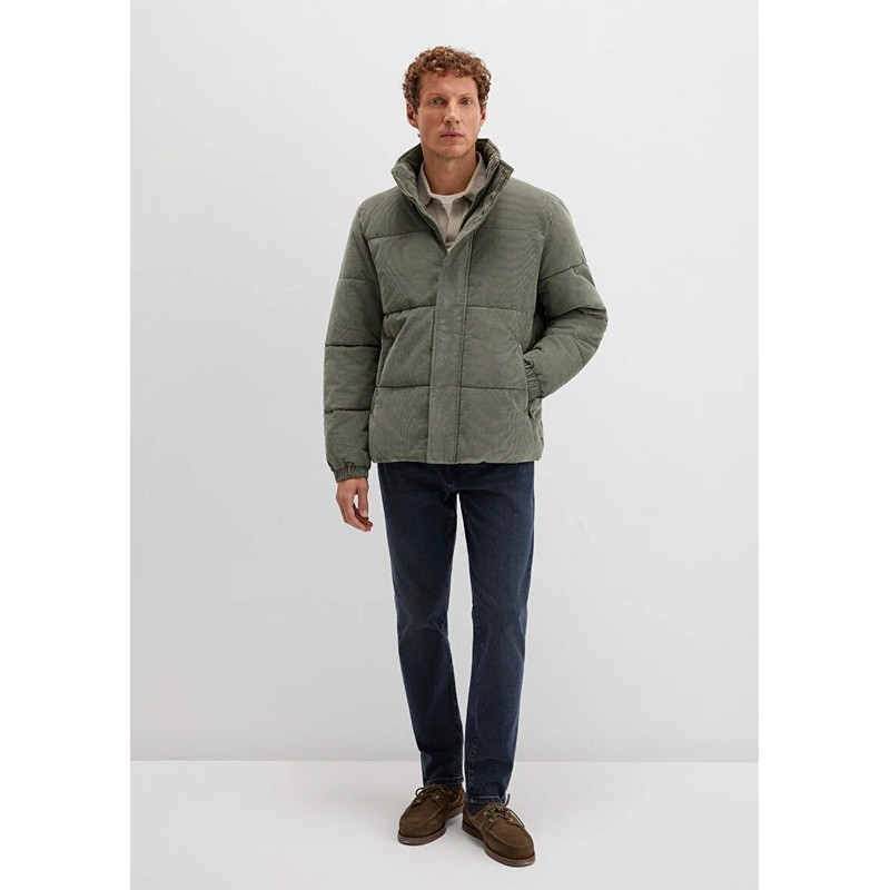 Mavi Dik Yaka Erkek Kadife Mont (M0110476-85485) Yeşil