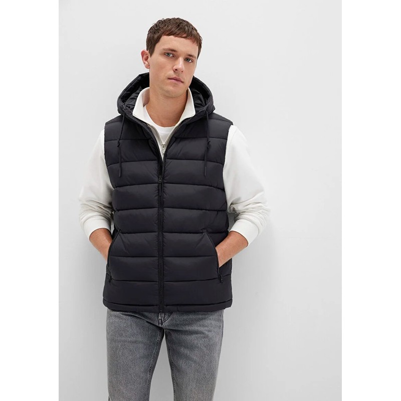 Mavi Kapüşonlu Erkek Şişme Yelek (M0110604-71379) Siyah