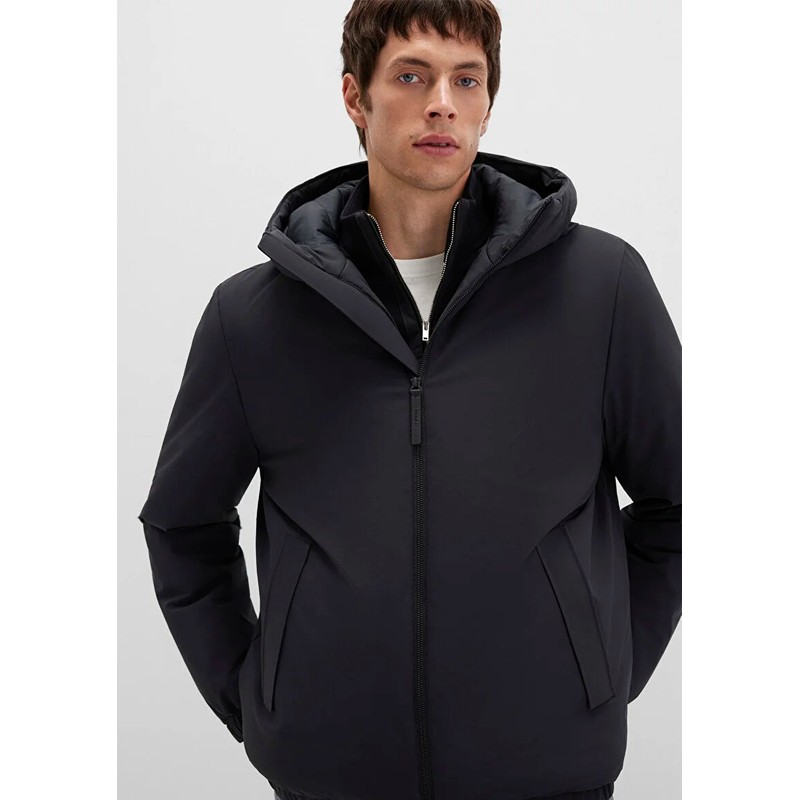 Mavi Kapüşonlu Erkek Mont (M0110617-71379) Siyah