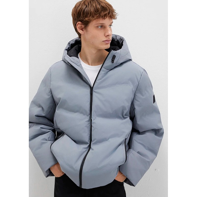 Mavi Su İtici Kapüşonlu Erkek Şişme Mont (M0110651-85550) Gri