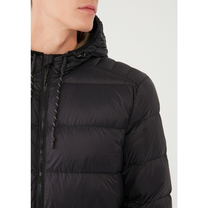 Mavi Kapüşonlu Siyah Erkek Şişme Mont (M01995900) Mavi Kapüşonlu Siyah Erkek Şişme Mont (M01995900)