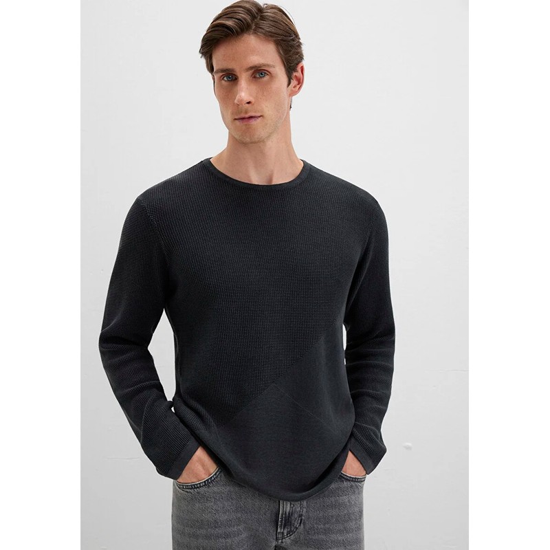 Mavi Bisiklet Yaka Erkek Kazak (M070702-900) Siyah