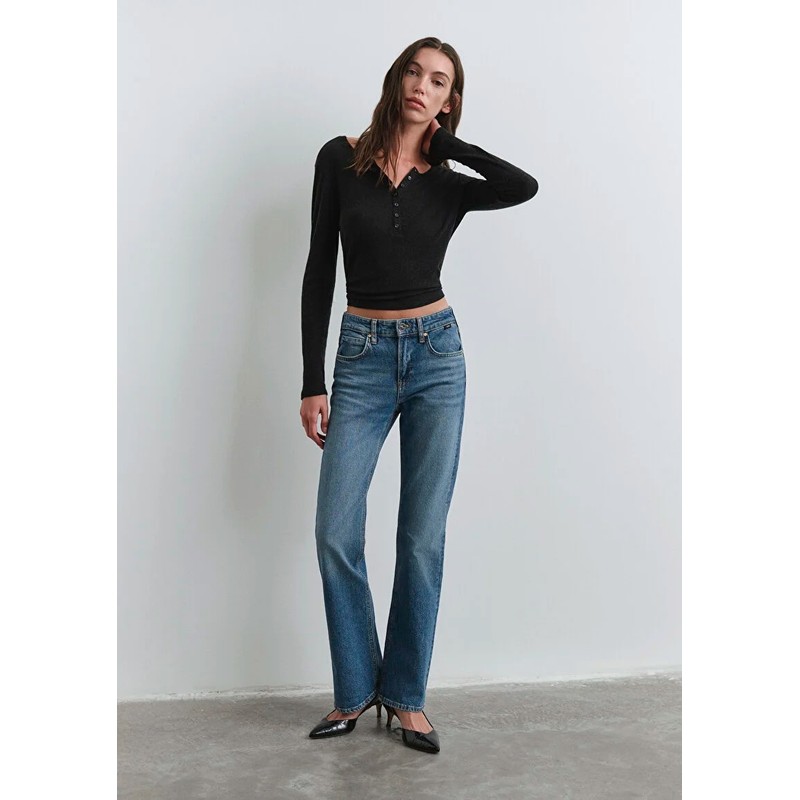 Mavi Alina Mid Brushed Iconic Kadın Jean Pantolon (M1012577-90538) Mavi