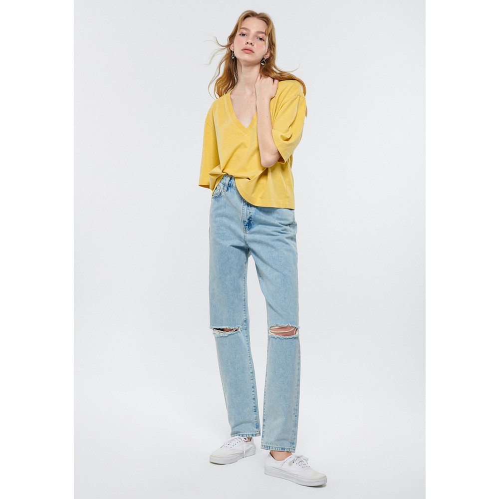 Mavi Happy Bleach Ripped Denim Kadın Jean Pantolon (M101453-84409) Mavi Happy Bleach Ripped Denim Kadın Jean Pantolon (M101453-84409)