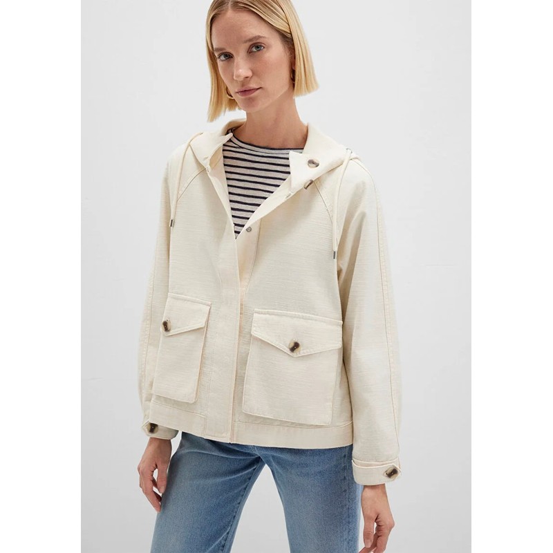 Mavi Kapüşonlu Kadın Oversize Ceket (M1110625-89513) Ekru