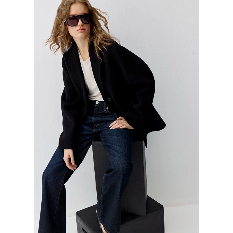 Mavi Yün Karışımlı Loose Fit Kadın Ceket (M1110732-900) Siyah