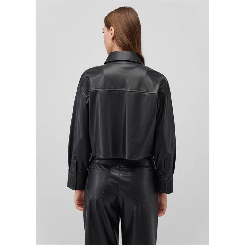 Mavi Kadın Suni Deri Fermuarlı Gömlek (M1210967-900) Mavi Kadın Suni Deri Fermuarlı Gömlek (M1210967-900)