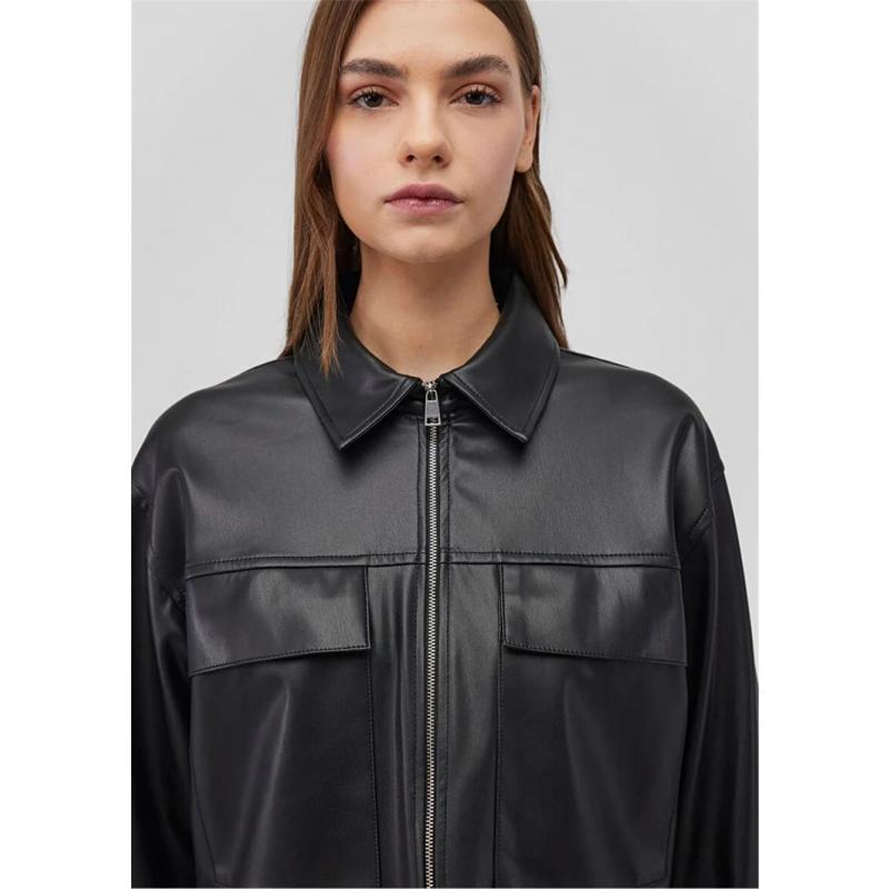 Mavi Kadın Suni Deri Fermuarlı Gömlek (M1210967-900) Mavi Kadın Suni Deri Fermuarlı Gömlek (M1210967-900)