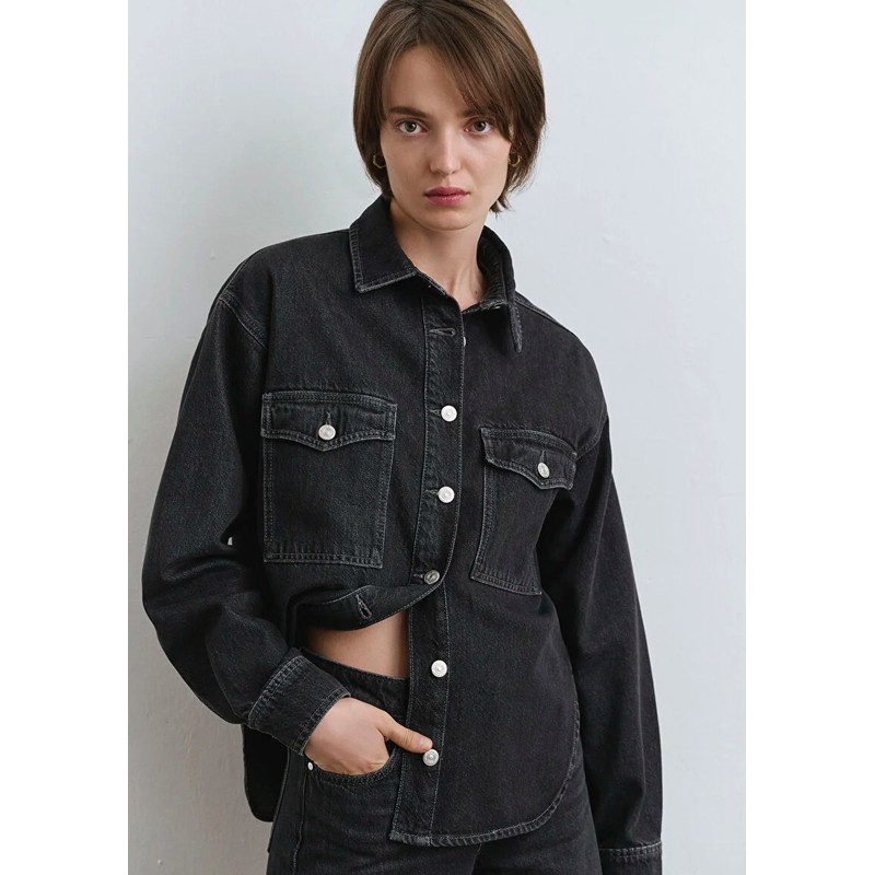 Mavi Bekka Smoke Classic Kadın Denim Gömlek (M1211000-89238) Antrasit