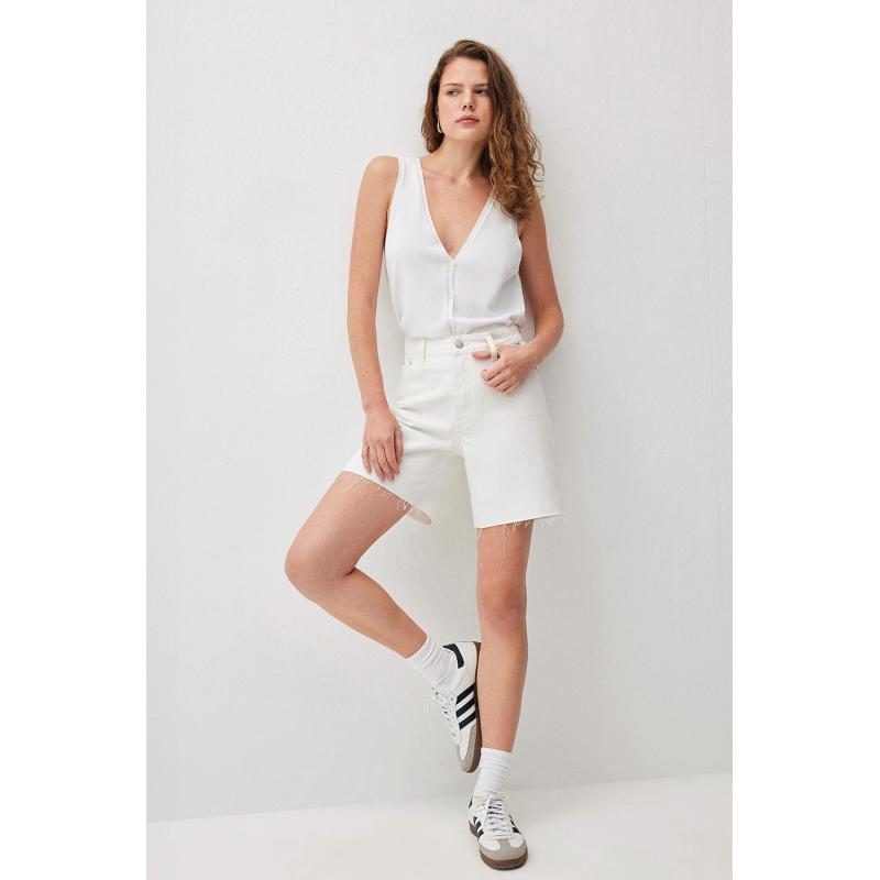 Mavi Lidia Kadın Denim Şort (M1410145-87090) Beyaz