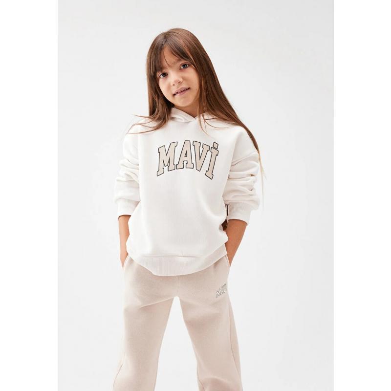 Mavi Logo Baskılı Kız Çocuk Sweatshirt (M7610035-81964) Beyaz