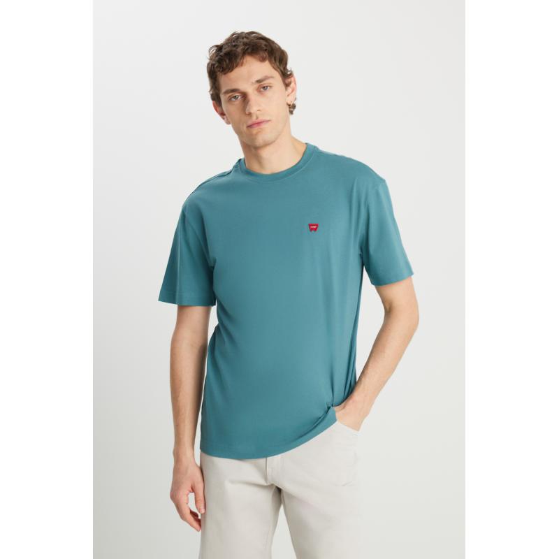 Wrangler Relaxed Fit Small Logo Erkek T-shirt MW7NM203877W25 (MW7NM203877W25) Turkuaz