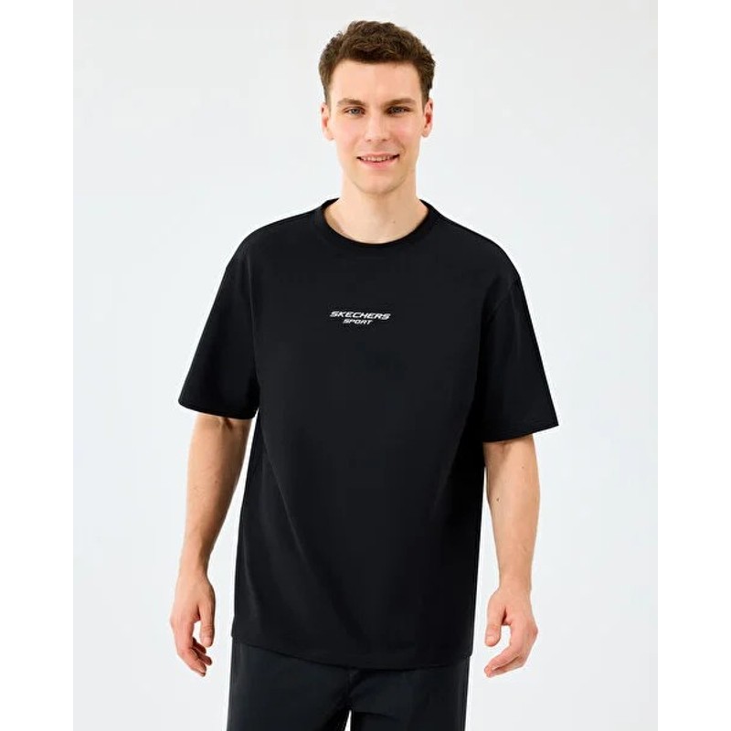 Skechers M Graphic Tee Reflect Logo Oversize Erkek T-shirt (S231094-3817) Siyah