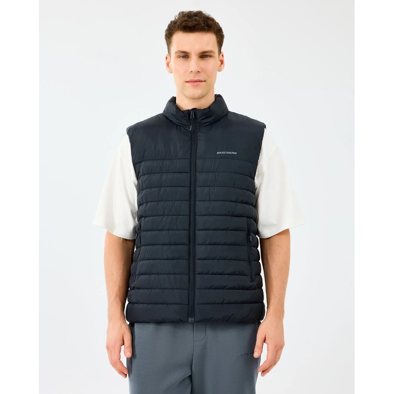 Skechers M Outerwear Polar Lining Paded Vest Erkek Yelek (S242212-3817) Siyah