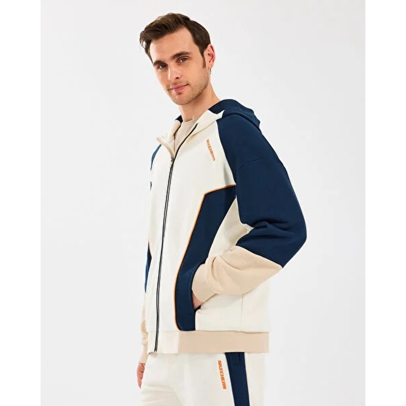 Skechers M Diagonel Lw Fleece Fullzip Hoodie Erkek Sweatshirt (S2510027-102) Skechers M Diagonel Lw Fleece Fullzip Hoodie Erkek Sweatshirt (S2510027-102)