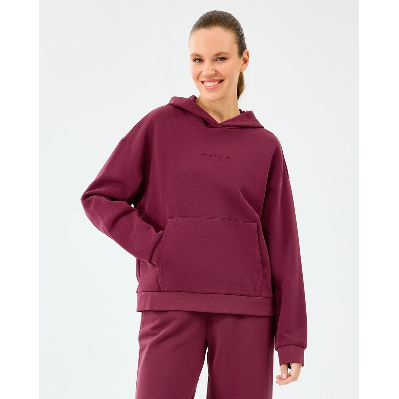 Skechers W Essential Hoodie Kadın Sweatshirt (S2610013-3877) Bordo