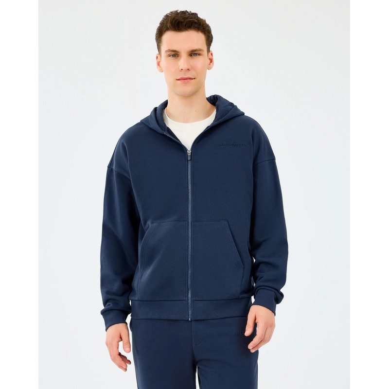 Skechers M Essential Full Zip Hoodie Erkek Sweatshirt (S2610014-0505) Lacivert