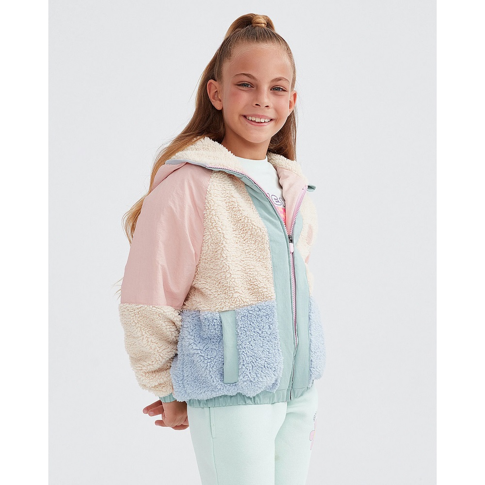 Skechers G Outdoor Fleece Full Zip Sherpa Kız Çocuk Ceket (SK232176-590) Skechers G Outdoor Fleece Full Zip Sherpa Kız Çocuk Ceket (SK232176-590)