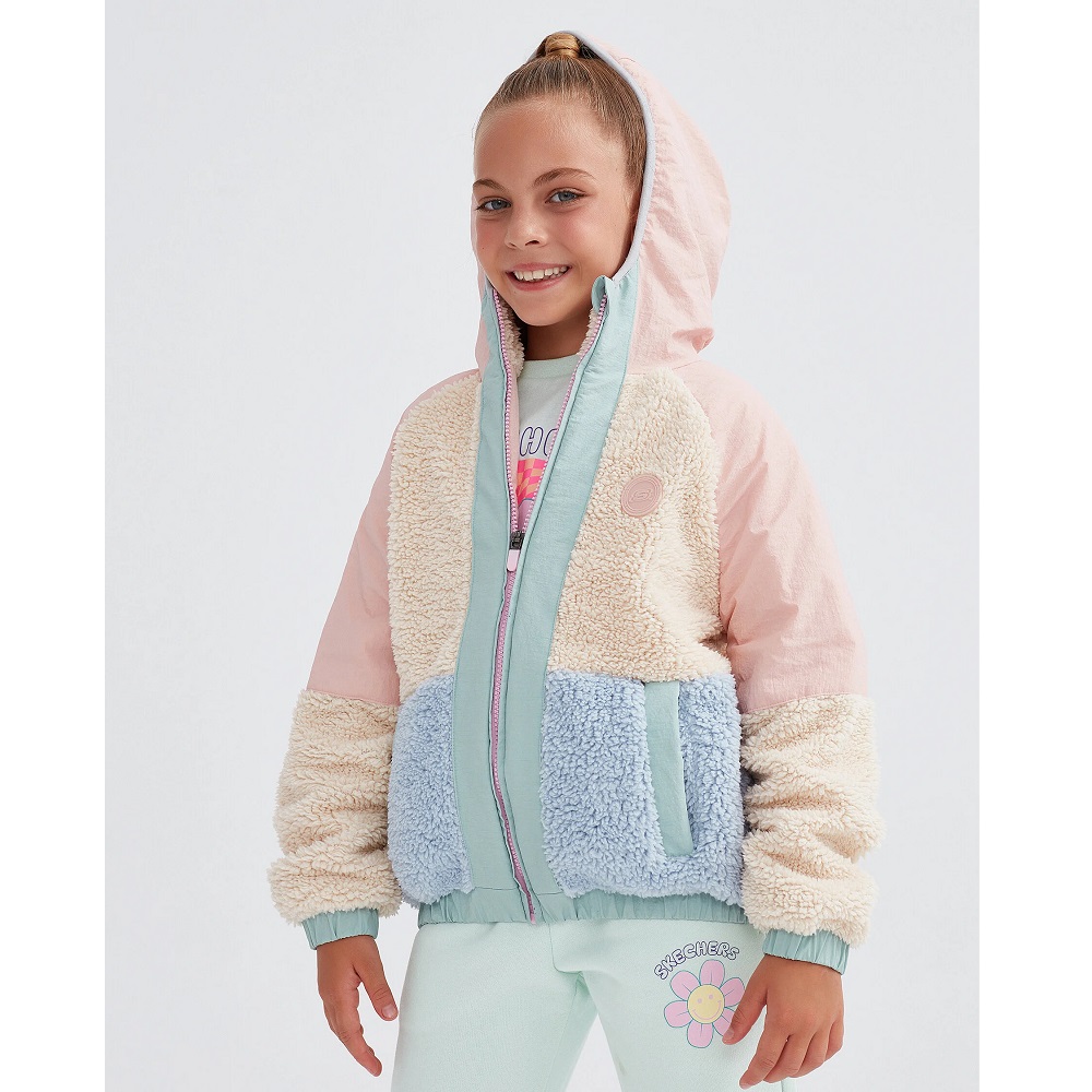 Skechers G Outdoor Fleece Full Zip Sherpa Kız Çocuk Ceket (SK232176-590) Skechers G Outdoor Fleece Full Zip Sherpa Kız Çocuk Ceket (SK232176-590)