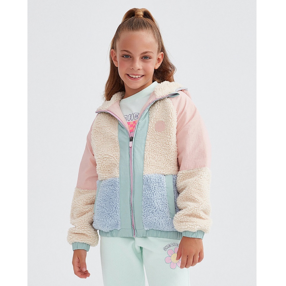 Skechers G Outdoor Fleece Full Zip Sherpa Kız Çocuk Ceket (SK232176-590) Skechers G Outdoor Fleece Full Zip Sherpa Kız Çocuk Ceket (SK232176-590)