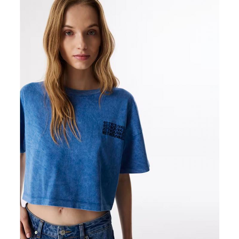 Twist Sloganlı Kadın T-Shirt (TS1250070105) İndigo
