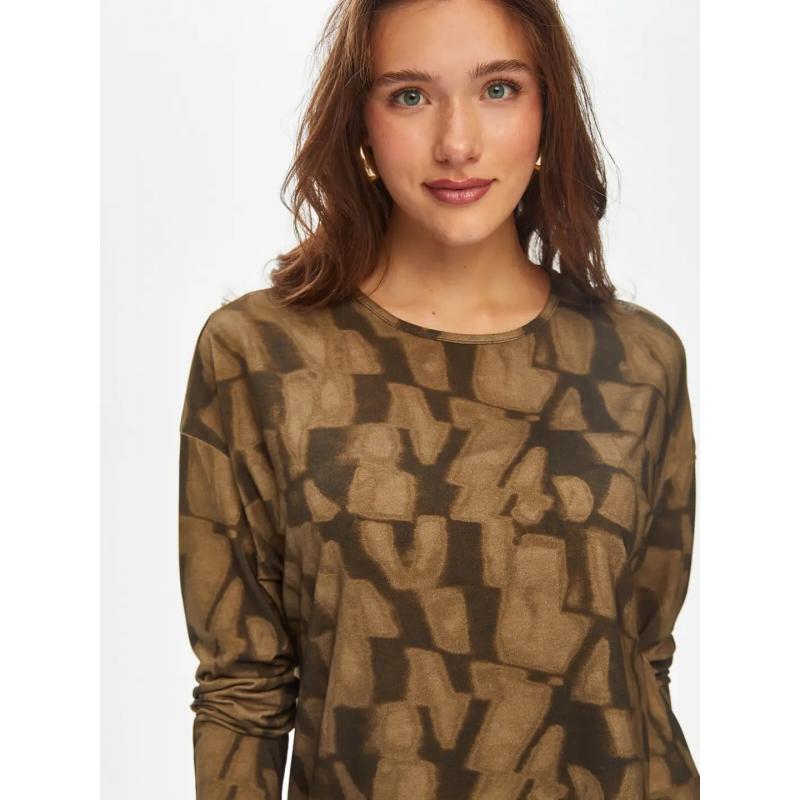 Faik Sönmez Soyut Monochrome Desen Yuvarlak Yaka Kadın Uzun Kol T-shirt 69531 (U69531) Faik Sönmez Soyut Monochrome Desen Yuvarlak Yaka Kadın Uzun Kol T-shirt 69531 (U69531)