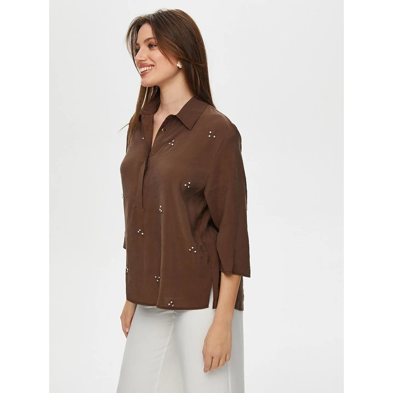 Faik Sönmez Yarım Patlı Taş Detaylı 3/4 Kol Modallı Kadın Bluz US25BLZ013 (US25BLZ013) Faik Sönmez Yarım Patlı Taş Detaylı 3/4 Kol Modallı Kadın Bluz US25BLZ013 (US25BLZ013)