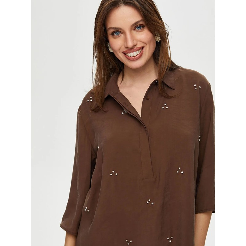 Faik Sönmez Yarım Patlı Taş Detaylı 3/4 Kol Modallı Kadın Bluz US25BLZ013 (US25BLZ013) Faik Sönmez Yarım Patlı Taş Detaylı 3/4 Kol Modallı Kadın Bluz US25BLZ013 (US25BLZ013)