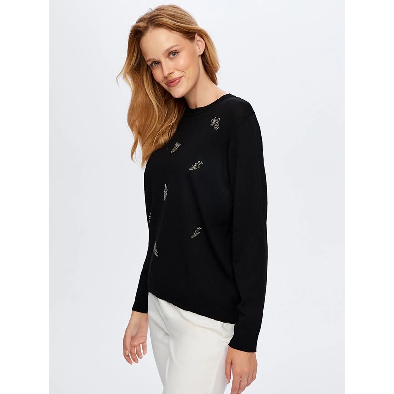 Faik Sönmez Boncuk Nakış Detaylı Uzun Kollu Kadın Triko Bluz W26TRB018 (UW26TRB018) Faik Sönmez Boncuk Nakış Detaylı Uzun Kollu Kadın Triko Bluz W26TRB018 (UW26TRB018)