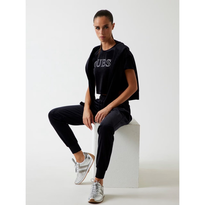 Guess Kadife Kadın Crop T-shirt V3BI01K0232 (V3BI01K0232) Guess Kadife Kadın Crop T-shirt V3BI01K0232 (V3BI01K0232)