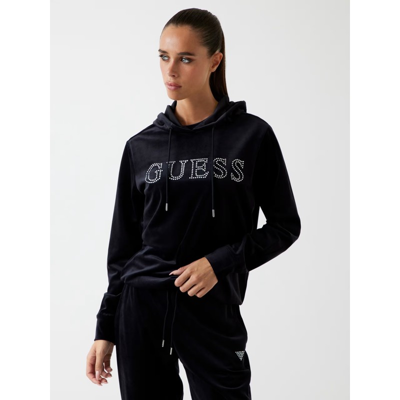 Guess Yapay Elmas Taşlı Logolu Kadın Sweatshirt V4RQ25K0232 (V4RQ25K0232) Siyah