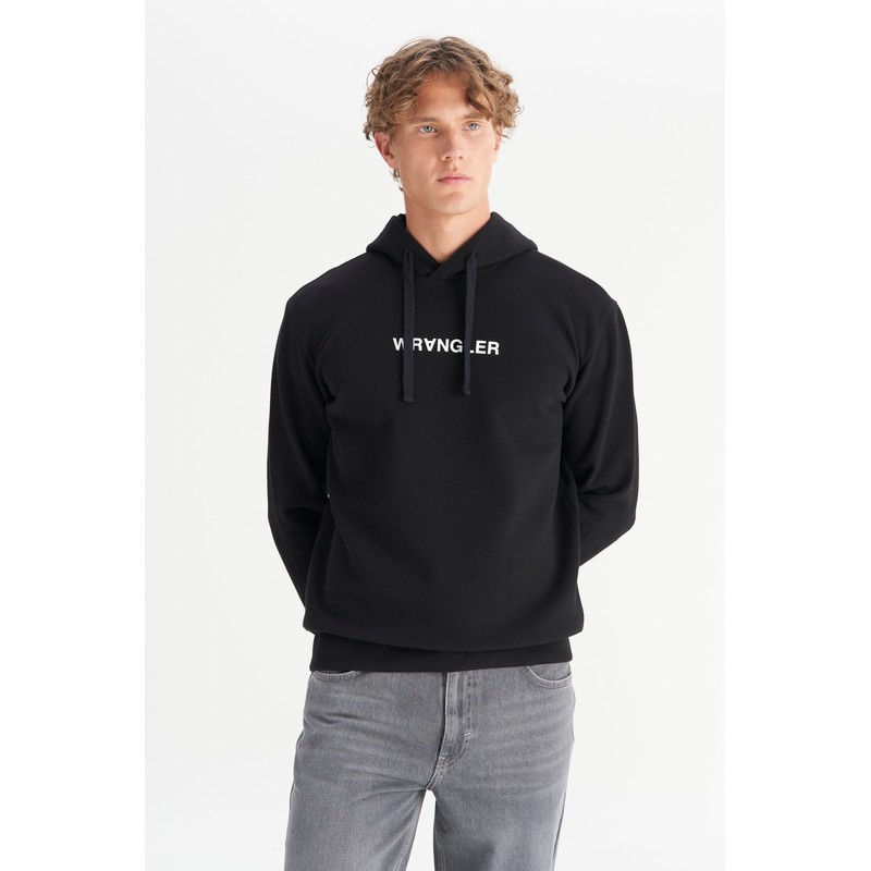 Wrangler Regular Fit Kapüşonlu Erkek Sweatshirt W2520122001 (W2520122001) Siyah