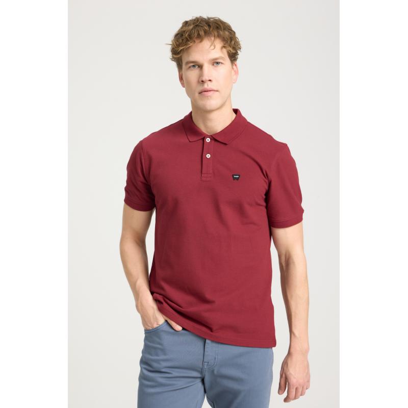 Wrangler Regular Fit Erkek Polo T-shirt W7D5K4XX2T606 (W7D5K4XX2T606) Bordo