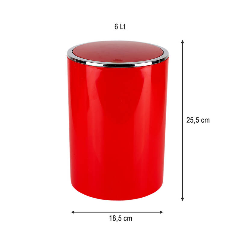 Primanova Lenox Çöp Kovası 6 Lt Kırmızı M-E35-04 Primanova Lenox Çöp Kovası 6 Lt Kırmızı M-E35-04