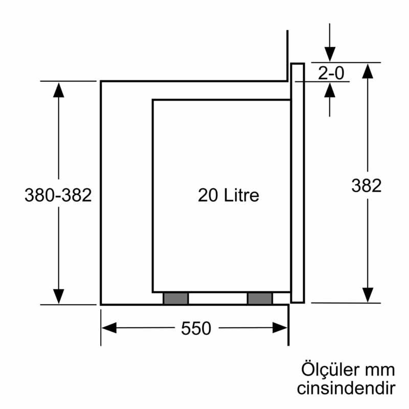 Bosch BFL520MS0 20 Lt. Siyah Ankastre Mikrodalga Fırın Bosch BFL520MS0 20 Lt. Siyah Ankastre Mikrodalga Fırın