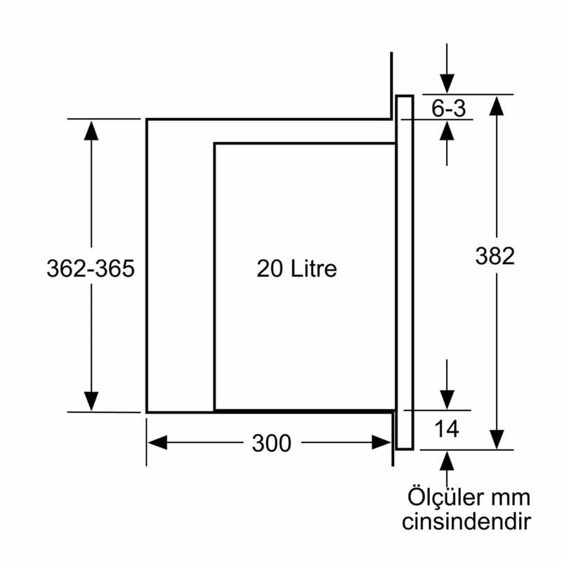 Bosch BFL520MS0 20 Lt. Siyah Ankastre Mikrodalga Fırın Bosch BFL520MS0 20 Lt. Siyah Ankastre Mikrodalga Fırın