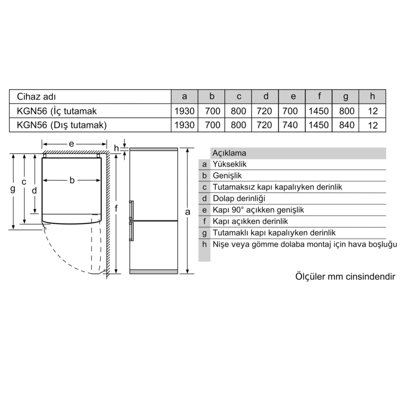 Bosch KGN56LBF0N Kombi No Frost Siyah Buzdolabı Bosch KGN56LBF0N Kombi No Frost Siyah Buzdolabı