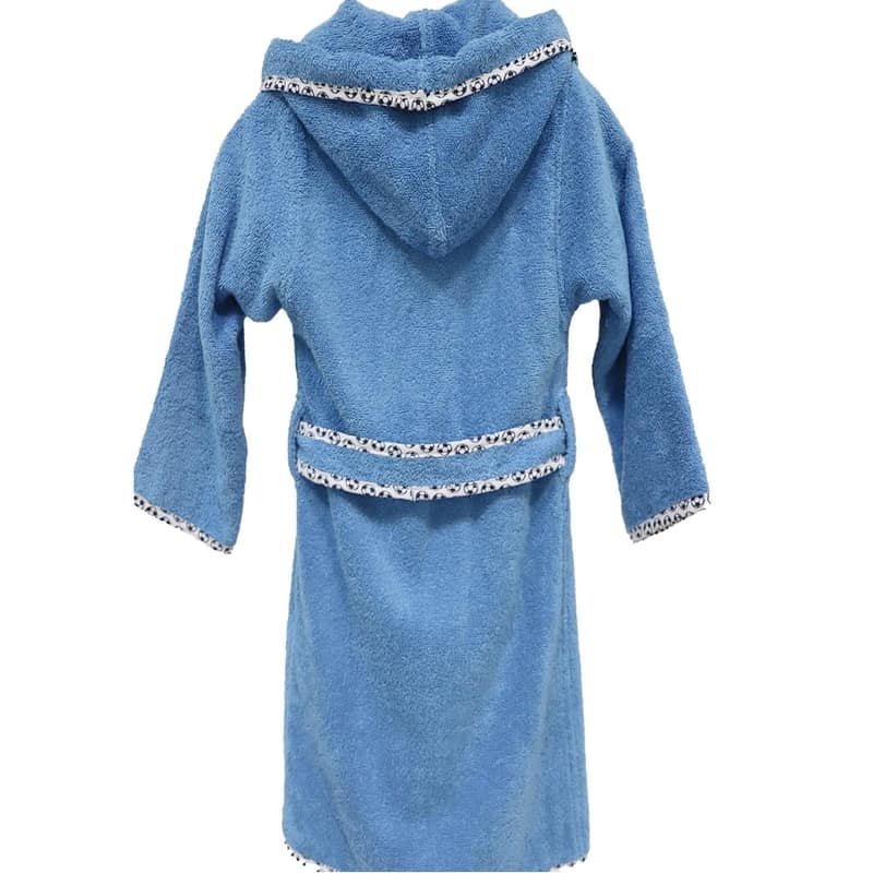 Ecocotton Organik Pamuk 5-6 Yaş Çocuk Bornoz - Funny Football Mavi Ecocotton Organik Pamuk 5-6 Yaş Çocuk Bornoz - Funny Football Mavi