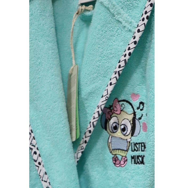 Ecocotton Organik Pamuk 5-6 Yaş Çocuk Bornoz - Melodica Mint Ecocotton Organik Pamuk 5-6 Yaş Çocuk Bornoz - Melodica Mint