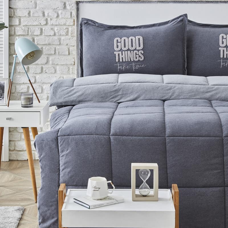 Karaca Home Softy Gri Çift Kişilik Cotton Comfort Uyku Seti Karaca Home Softy Gri Çift Kişilik Cotton Comfort Uyku Seti