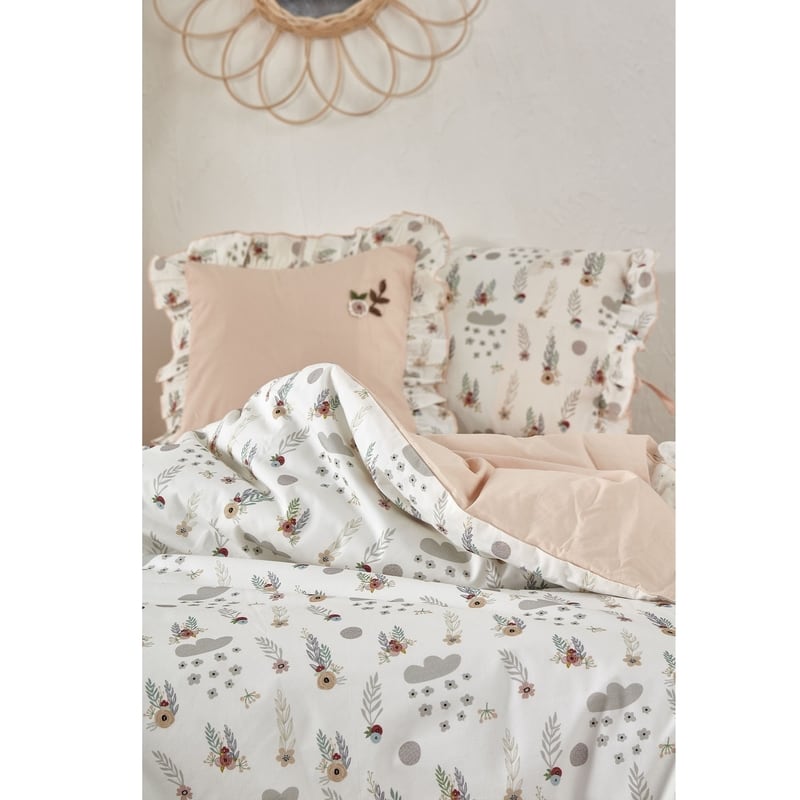 Ecocotton Organik Lora Baskılı Bebek Nevresim Seti 100x150 cm Ecocotton Organik Lora Baskılı Bebek Nevresim Seti 100x150 cm