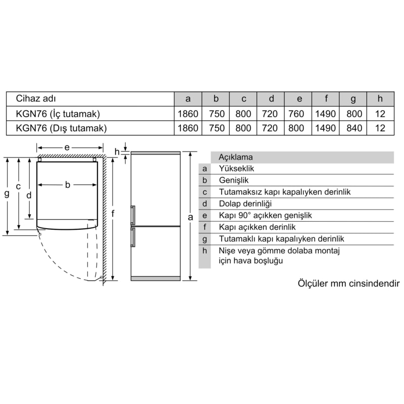 Profilo BD3076WFAN Kombi No Frost Beyaz Buzdolabı Profilo BD3076WFAN Kombi No Frost Beyaz Buzdolabı